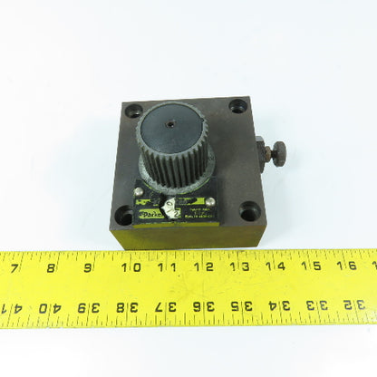 Parker FG3PKCAD Adjustable Hydraulic Pressure Relief Valve Manifold Block