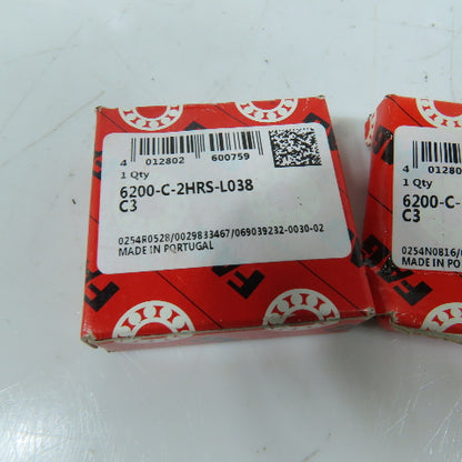 FAG 6200-C-2HRS-L038-C3 Sealed Deep Groove Ball Bearing 10x30x9mm lot of 3