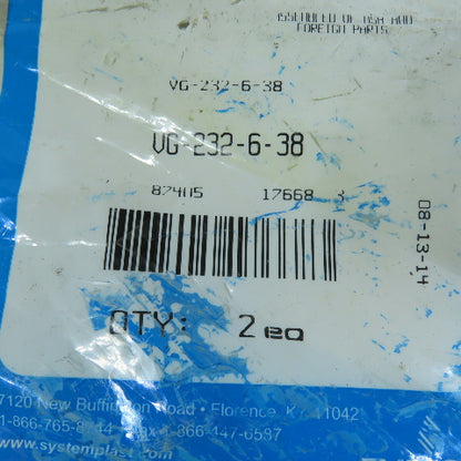 System Plast VG-232-6-38 Stainless Steel Adjusting Rod 5/8" x 6" 3/8-16 Thread
