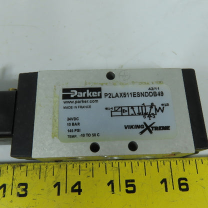 Parker P0194749 P2LAX511ESNDDB49 5/2 Single Solenoid Pneumatic Valve 24VDC