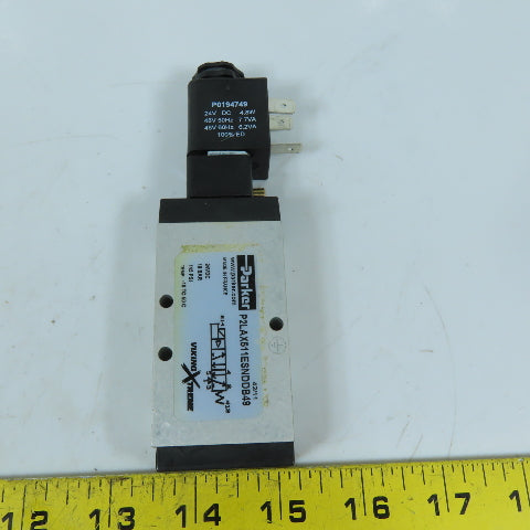 Parker P0194749 P2LAX511ESNDDB49 5/2 Single Solenoid Pneumatic Valve 24VDC
