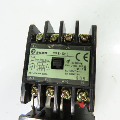 Shihlin S-C11L 3-Pole Magnetic Contactor 220-550VAC w/ Overload Relay 5-12A