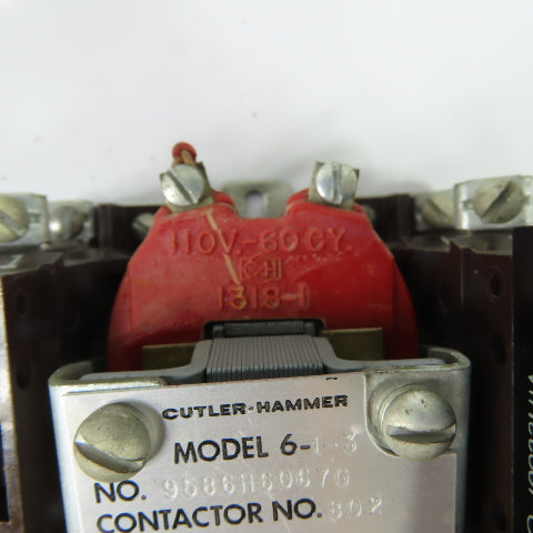 Cutler-Hammer 9586H6067G 6-1-3 NEMA Size 0 Contactor w/ Overload Relay 110V Coil