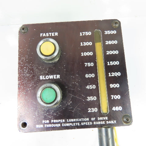 FASTER/SLOWER Speed Control Station w/Dual RPM Indicator Scale 230-1750 460-3500