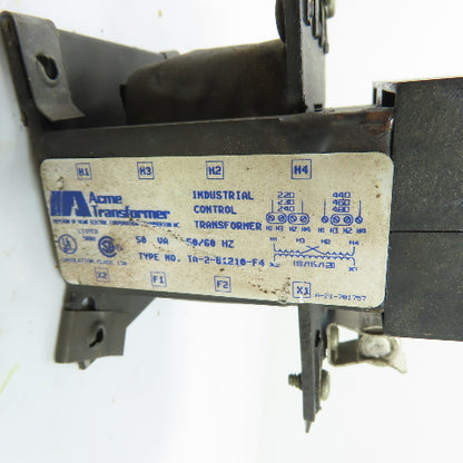 Acme TA-2-81210-F4 50VA Control Transformer 220-480V Primary 120V Secondary