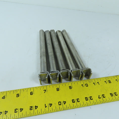 System Plast VG-018 Stainless Steel Guide Rail Clip 5/8" Rod 6" OAL Lot Of 5