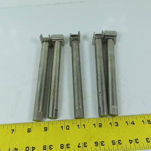 System Plast VG-018 Stainless Steel Guide Rail Clip 5/8" Rod 6" OAL Lot Of 5