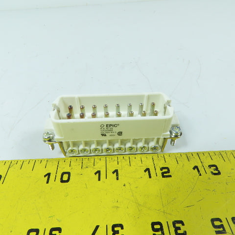Epic 10530000 H-A 16 SS 16-Pin Male Rectangular Connector Insert 250V