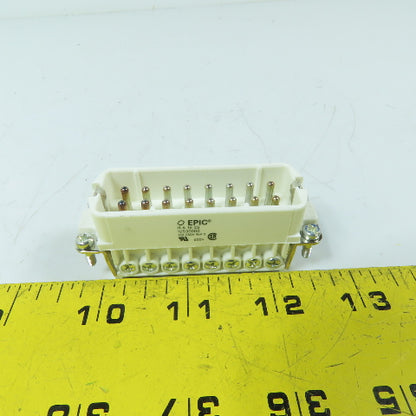 Epic 10530000 H-A 16 SS 16-Pin Male Rectangular Connector Insert 250V