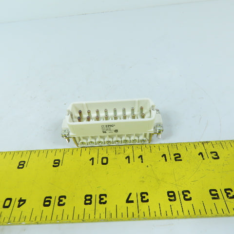 Epic 10530000 H-A 16 SS 16-Pin Male Rectangular Connector Insert 250V