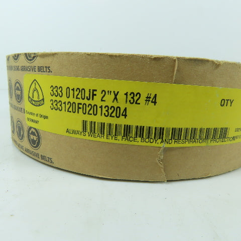 Klingspor 333 0120JF 120 Grit Abrasive Sanding Belts 2" x 132" Lot Of 10