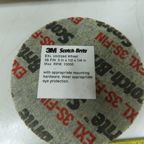 3M Scotch-Brite N/A EXL Unitized Wheel 3S-FIN 3in x 1/2in x 1/4in Lot Of 19
