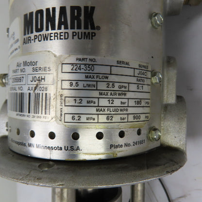 Graco 205997 224-350 Monark 5:1 Ratio Air-Powered Transfer Pump 2.5GPM