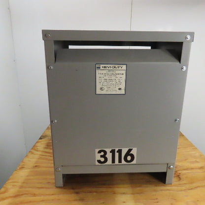 Hevi-Duty T5H30S 30 KVA General Purpose Transformer 480V Pri 240/120V Sec 3Ph