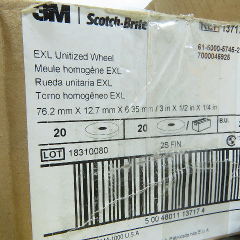 3M 13717 EXL Unitized Deburring Wheel 3" x 1/2" x 1/4" 2S Fine Lot Of 12
