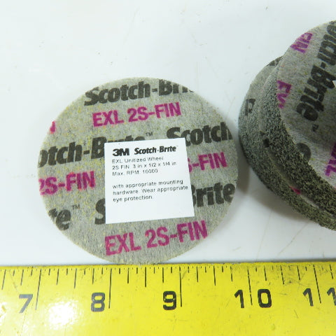 3M 13717 EXL Unitized Deburring Wheel 3" x 1/2" x 1/4" 2S Fine Lot Of 12