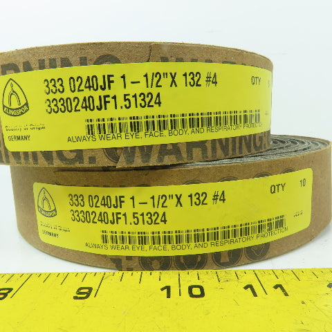 Klingspor 3330240JF1.51324 1-1/2" x 132" 240 Grit Sanding Belts Lot Of 16