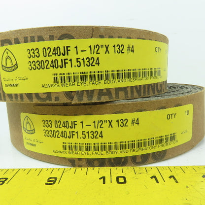 Klingspor 3330240JF1.51324 1-1/2" x 132" 240 Grit Sanding Belts Lot Of 16