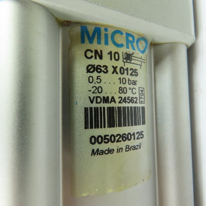 Micro CN10 63mm Bore Pneumatic Air Cylinder 125mm Stroke VDMA 24562