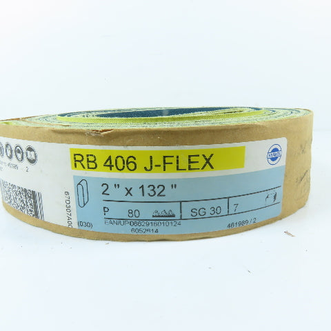 Hermes RB 406 J-FLEX 80 Grit Aluminum Oxide Cloth Sanding Belt 2" x 132" Lot / 7