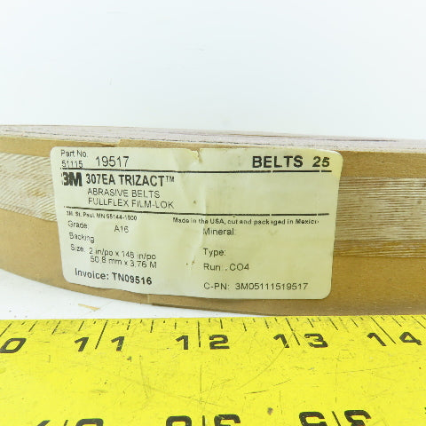 3M 51115-19517 2 x 148 A16 Trizact FullFlex Sanding Belt Lot Of 25