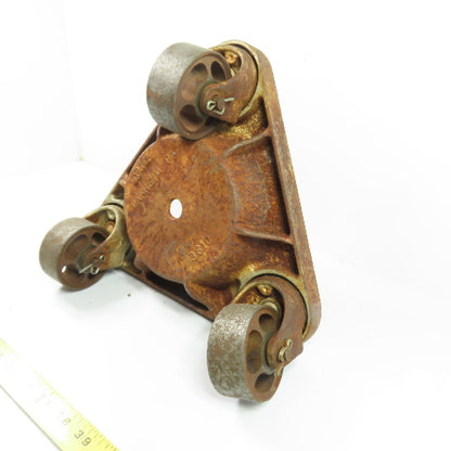 Bond 3310 3-Wheel Triangular Cast Iron Cup Dolly 750lb Capacity