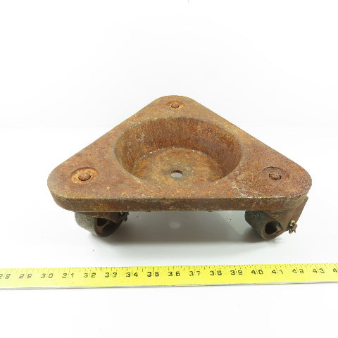 Bond 3310 3-Wheel Triangular Cast Iron Cup Dolly 750lb Capacity