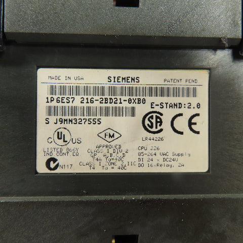 Siemens 6ES7216-2BD21-0XB0 Simatic S7-200 CPU 226 AC/DC/RLY PLC Processor