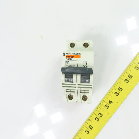 Merlin Gerin C60H D6A Multi 9 6A 2-Pole Circuit Breaker 415VAC