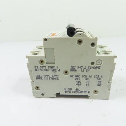 Merlin Gerin C60H D4A Multi 9 4A 2-Pole Type D Circuit Breaker 415V