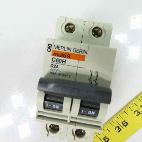 Merlin Gerin C60H D2A N/A Multi 9 2A 2-Pole Circuit Breaker 415V