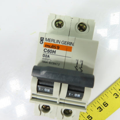 Merlin Gerin C60H D2A N/A Multi 9 2A 2-Pole Circuit Breaker 415V