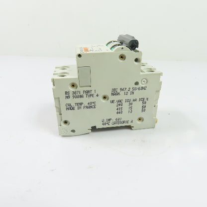 Merlin Gerin C60H D1A Multi 9 1A 2-Pole Circuit Breaker 415VAC