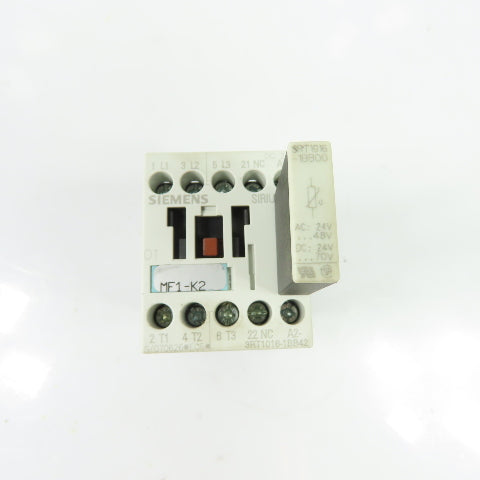 Siemens 3RT1016-1BB42 22A 3P IEC Contactor 24VDC Coil w/3RT1916-1BB00 Suppressor