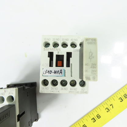 Siemens 3RH1140-1BB40 10A 600V Contactor 24VDC Coil w/Surge Suppressor Lot/2