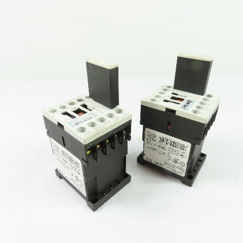 Siemens 3RH1140-1BB40 10A 600V Contactor 24VDC Coil w/Surge Suppressor Lot/2