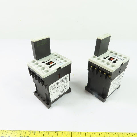 Siemens 3RH1140-1BB40 10A 600V Contactor 24VDC Coil w/Surge Suppressor Lot/2