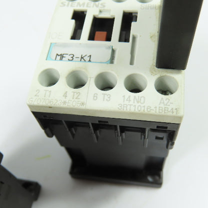 Siemens 3RT1016-1BB41 3P Contactor 24VDC Coil w/3RT1916-1BB00 Suppressor Lot/2