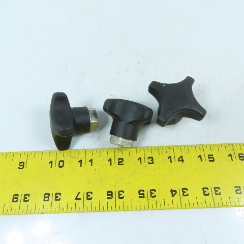 Valu Guide M10x2.5 Female Threaded 4-Lobe Star Hand Knob Clamping Knob Lot Of 3