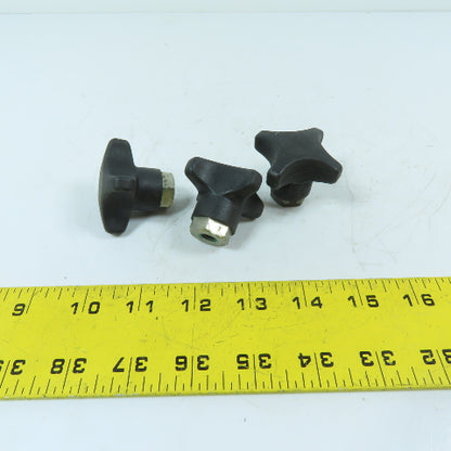 Valu Guide M10x2.5 Female Threaded 4-Lobe Star Hand Knob Clamping Knob Lot Of 3