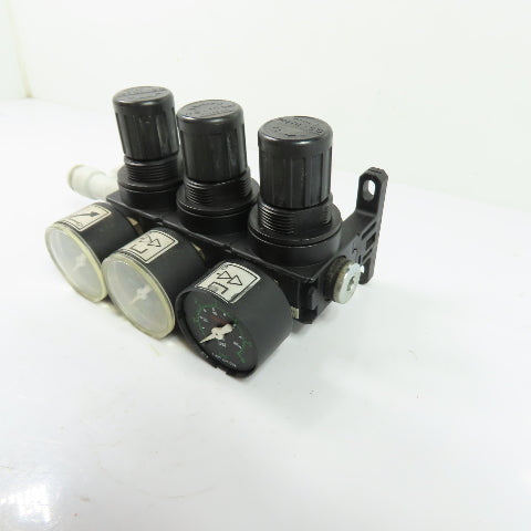 Rexroth 0821300713 3-Station Pneumatic Pressure Regulator 1/4"