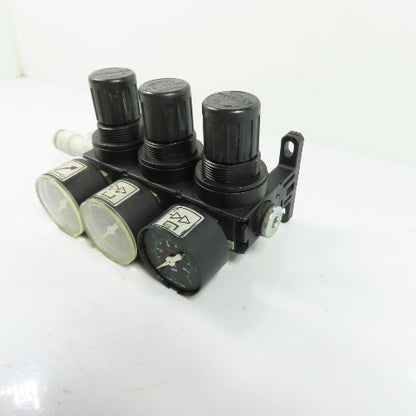 Rexroth 0821300713 3-Station Pneumatic Pressure Regulator 1/4"