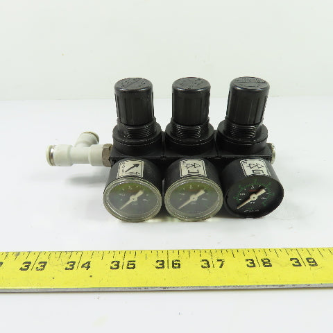 Rexroth 0821300713 3-Station Pneumatic Pressure Regulator 1/4"