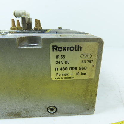 Rexroth R 480 098 560 0 820 062 051 11-Station Solenoid Valve Manifold 24VDC