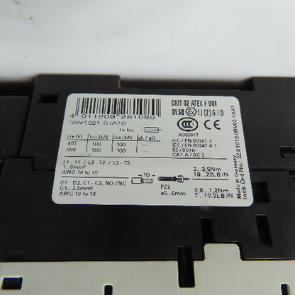 Siemens 3RT1016-1BB41 3RV1021-0JA10 0.7-1A Manual Motor Starter Protector 690V