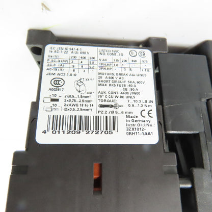 Siemens 3RT1016-1BB41 3RV1021-0JA10 0.7-1A Manual Motor Starter Protector 690V