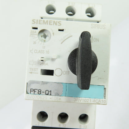 Siemens 3RV1021-4CA10 3RT1016-1BB41 17-22A 3P Motor Starter Protector 690V