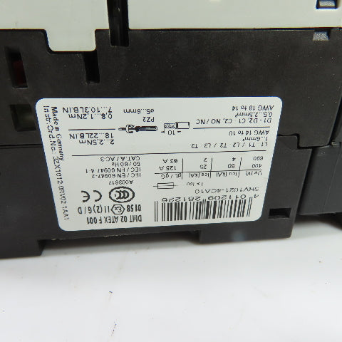 Siemens 3RV1021-4CA10 3RT1016-1BB41 17-22A 3P Motor Starter Protector 690V
