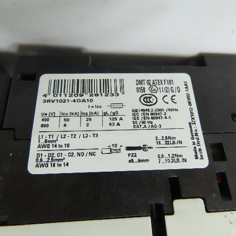 Siemens 3RV1021-4DA10 3RT1025-1B..0 20-25A Motor Starter Protector 690V