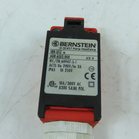 Bernstein 608.6103.008 I88-U1Z W IP65 Enclosed Plunger Limit Switch 240VAC
